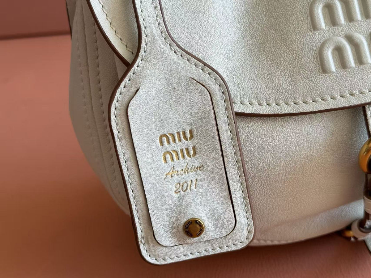 MiuMiu 2026 Rendez-vous Bag 26 Chalk White Leather
