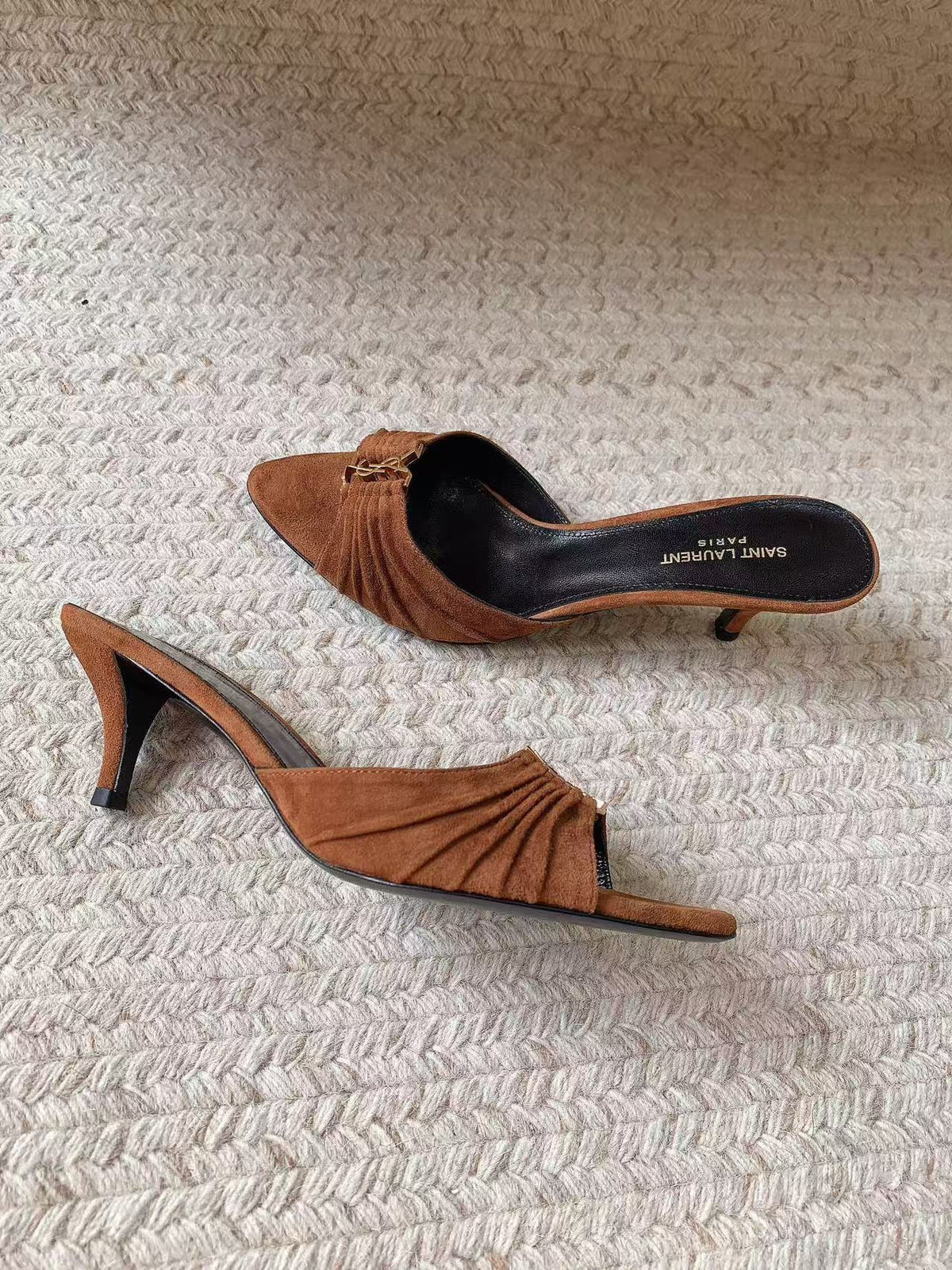 YSL 2026 Babylone Mules 55mm Brown Suede