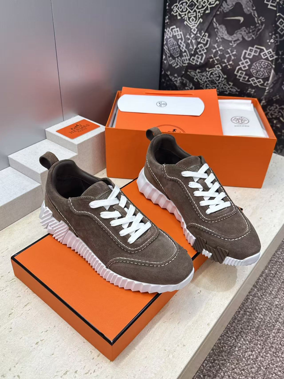 Hermes 2026 Next Sneaker Coffee Suede