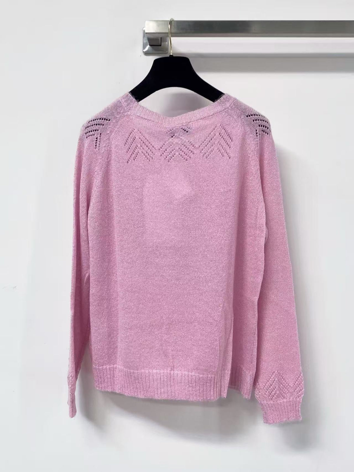 Chanel 2026 Long-Sleeved Sweater Pink Wool