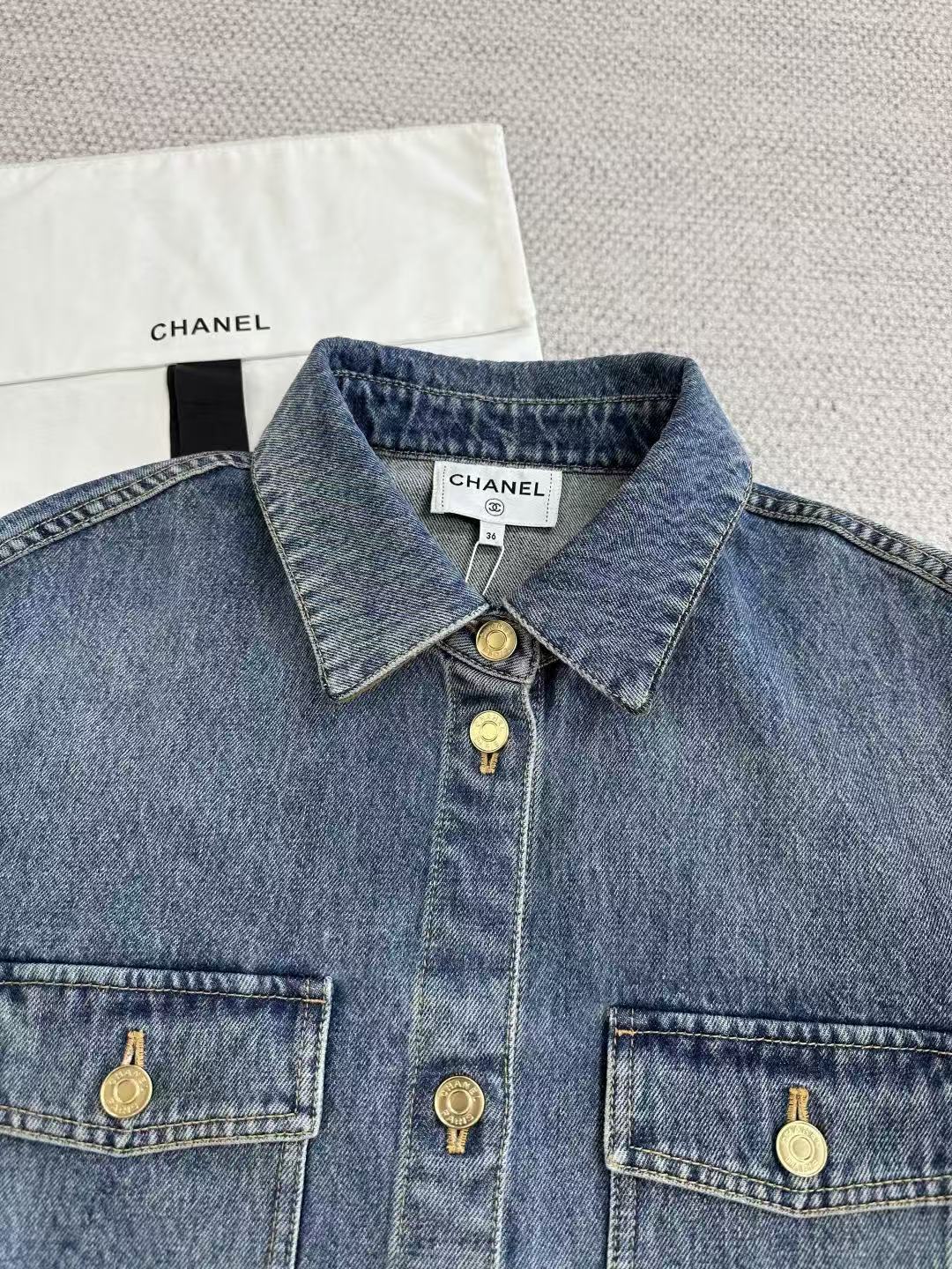 Chanel 2026 Denim Shirt Blue Cotton