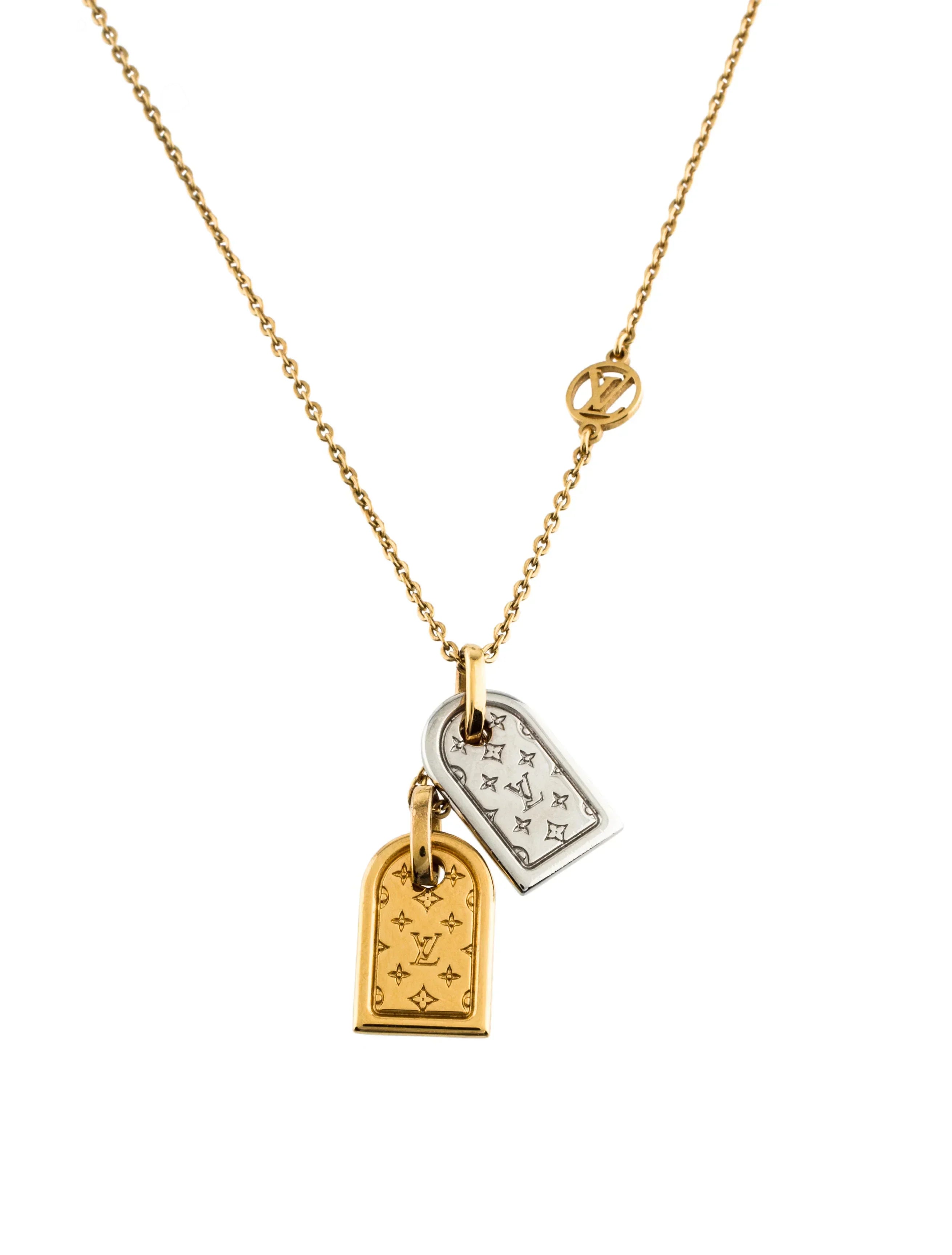 NANOGRAM TAG PINK GOLD NECKLACE