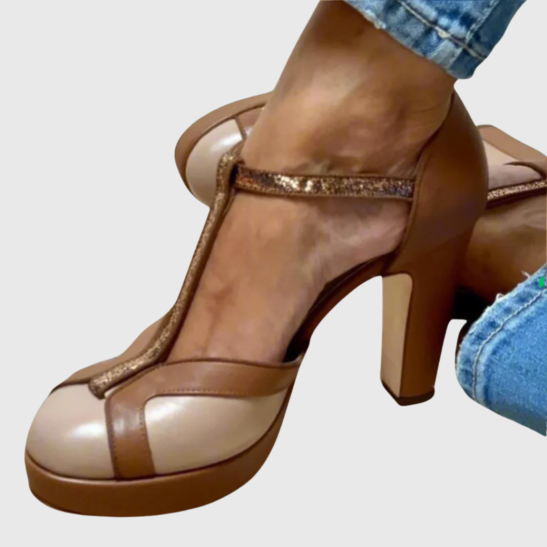 Paisley | Pumps mit T-Riemen stabil