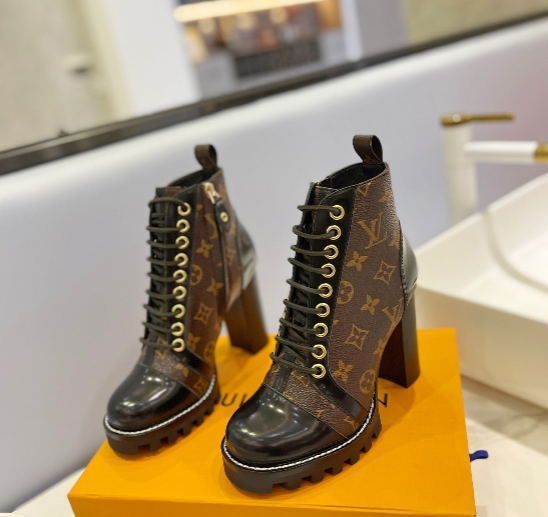 Louis Vuitton 2026 Star Trail Ankle Boot Brown Black Canvas Leather