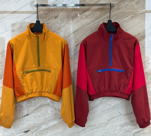 YSL 2026 Cassandre Cropped Windbreaker Nylon
