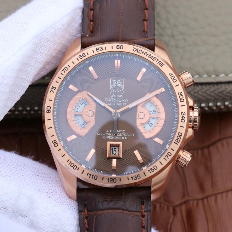 CARRERA CHRONOGRAPH 43 RED GOLD BROWN DIAL