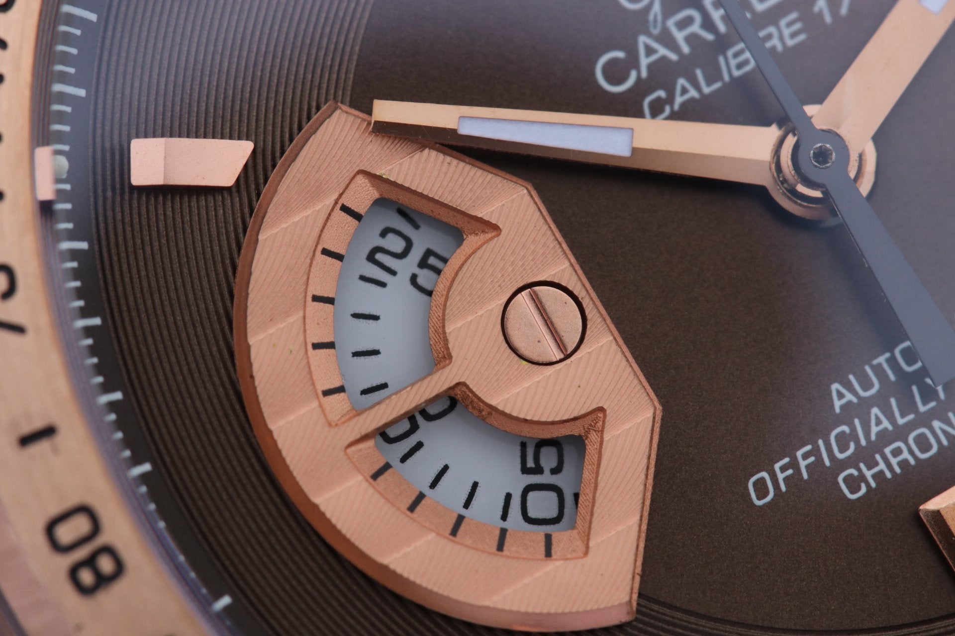 CARRERA CHRONOGRAPH 43 RED GOLD BROWN DIAL
