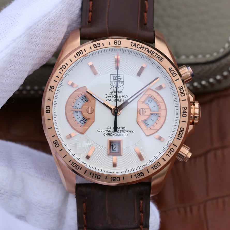 CARRERA CHRONOGRAPH 43 ROSE GOLD WHITE DIAL