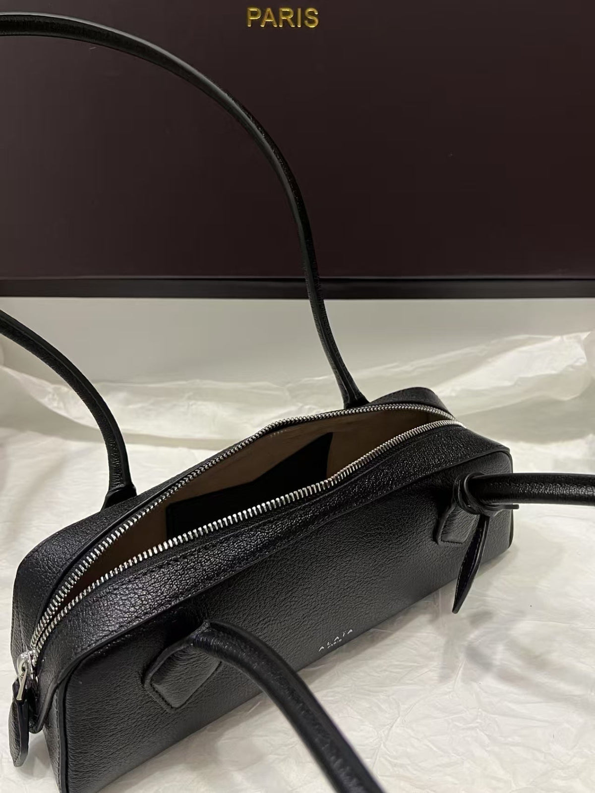 ALAIA 27 Le Teckel Medium Bag Black Lambskin