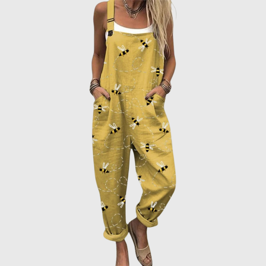Willow | Latzhose mit Bienen-Print