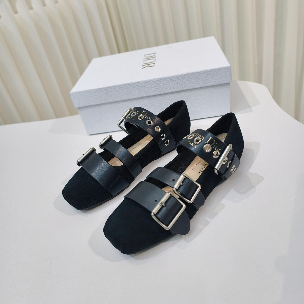 Dior 2026 Mary Jane Flats Suede Calfskin 927880