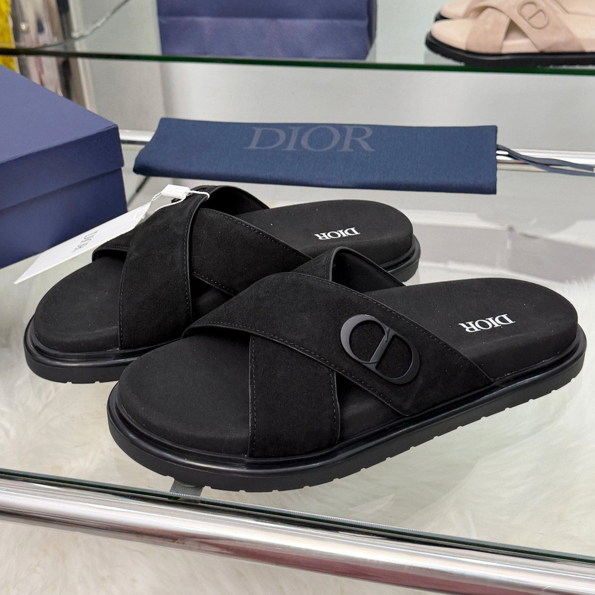 Dior 2026 Criss-Cross Strap Sandals Suede 966584
