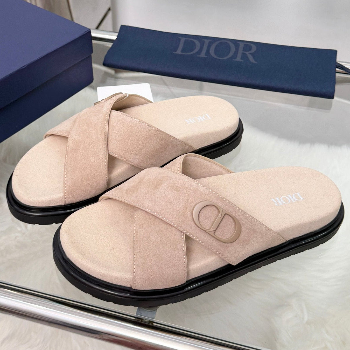 Dior 2026 Criss-Cross Strap Sandals Suede 966584