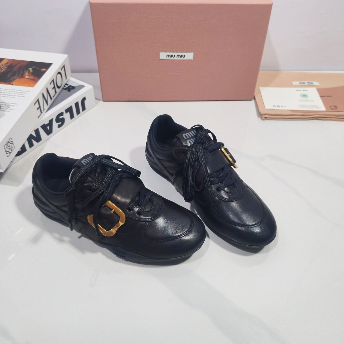 Miumiu 2026 Buckle Sneaker Leather 953679