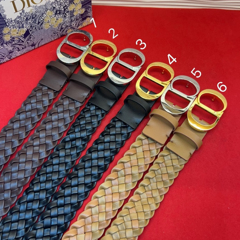 Dior 2026 Braided Belt 35mm Lambskin