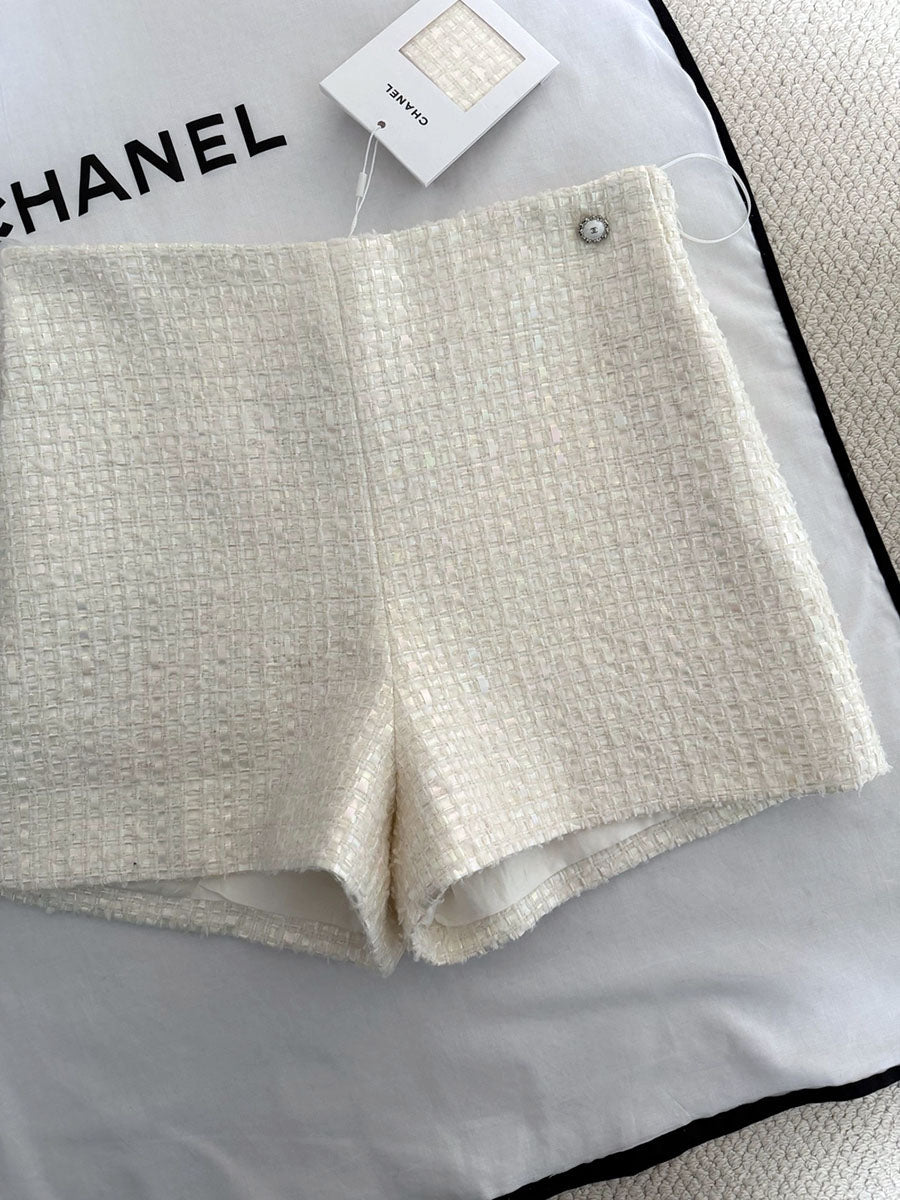 Chanel 2026 Short White Tweed