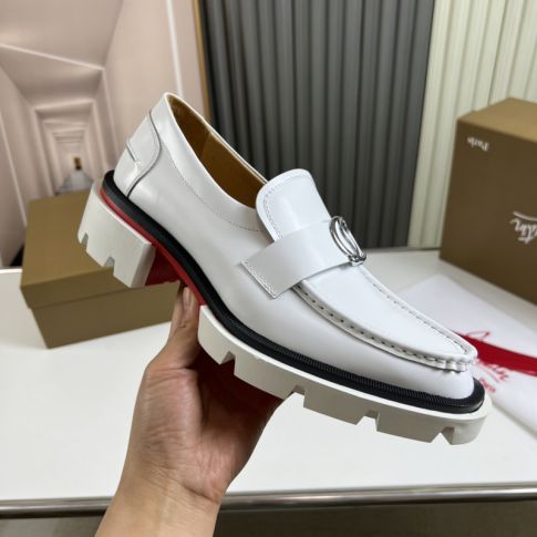 CL Moc Lug Women Loafers Calf Leather White