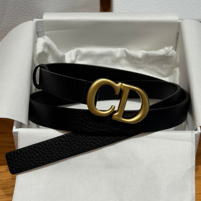 Dior 2026 Saddle Gold Buckle Belt 20mm Cowhide