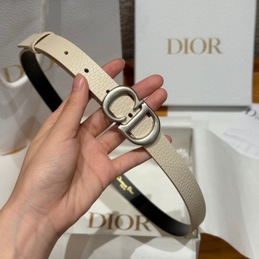 Dior 2026 Saddle Silver Buckle Belt 20mm Cowhide
