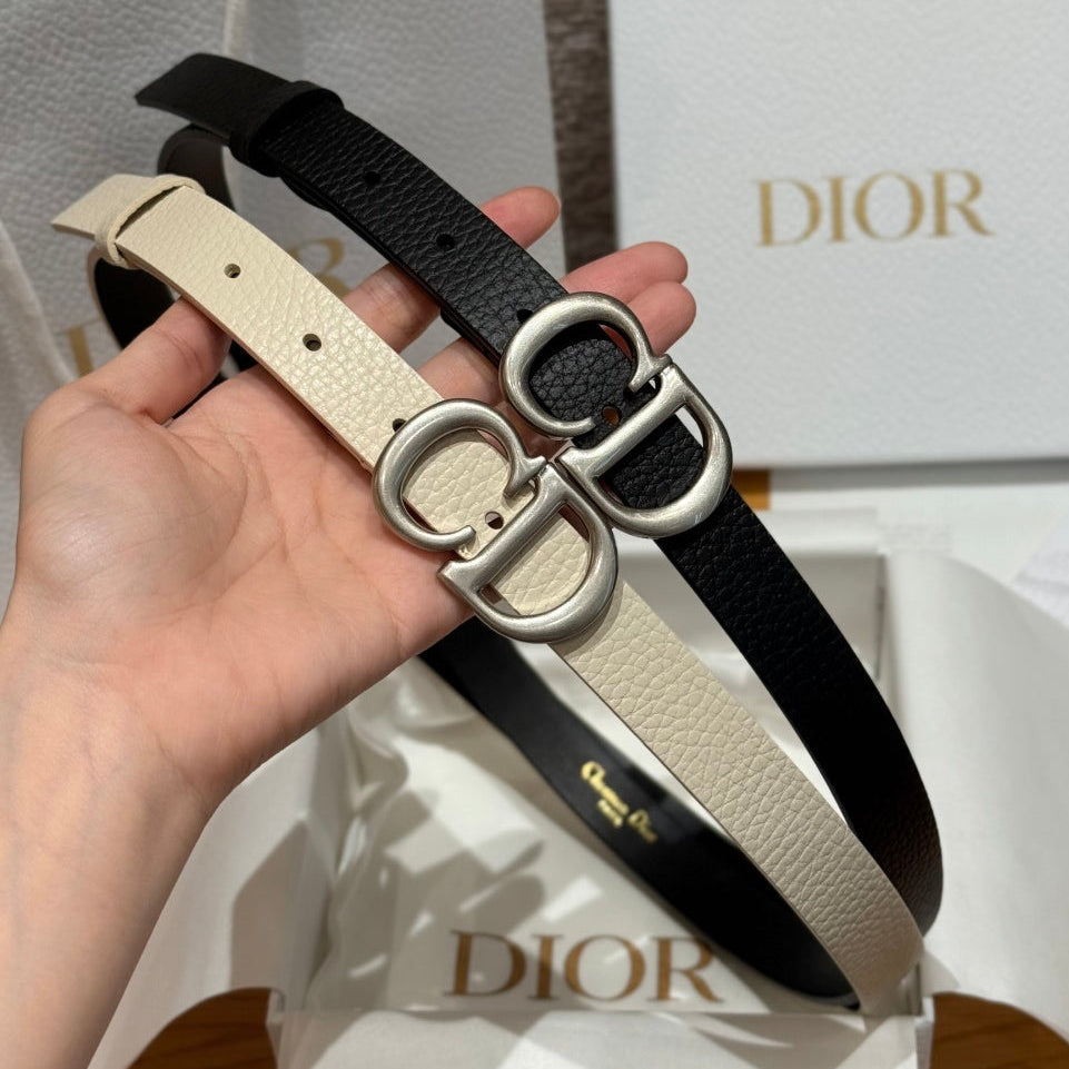 Dior 2026 Saddle Silver Buckle Belt 20mm Cowhide