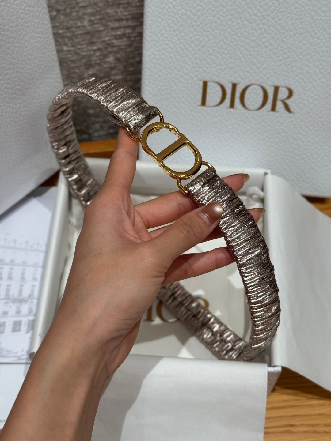 Dior 2026 Montaigne Elastic Belt 20mm Lambskin