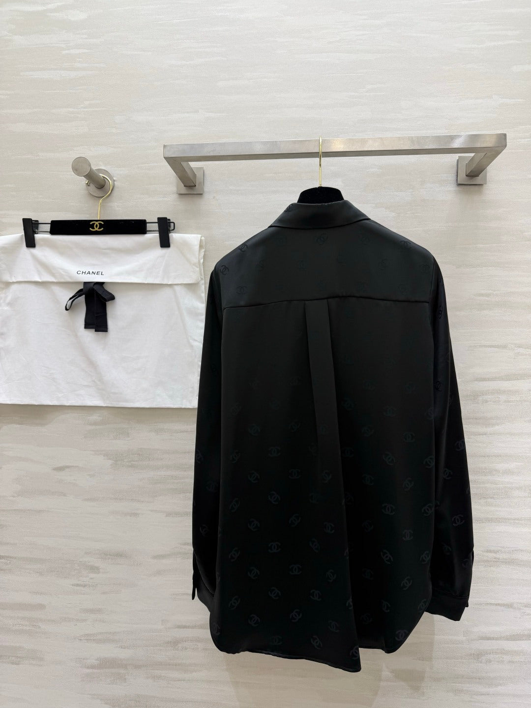Chanel 2026 Double C Jacquard Acetate Silk Shirt 108151