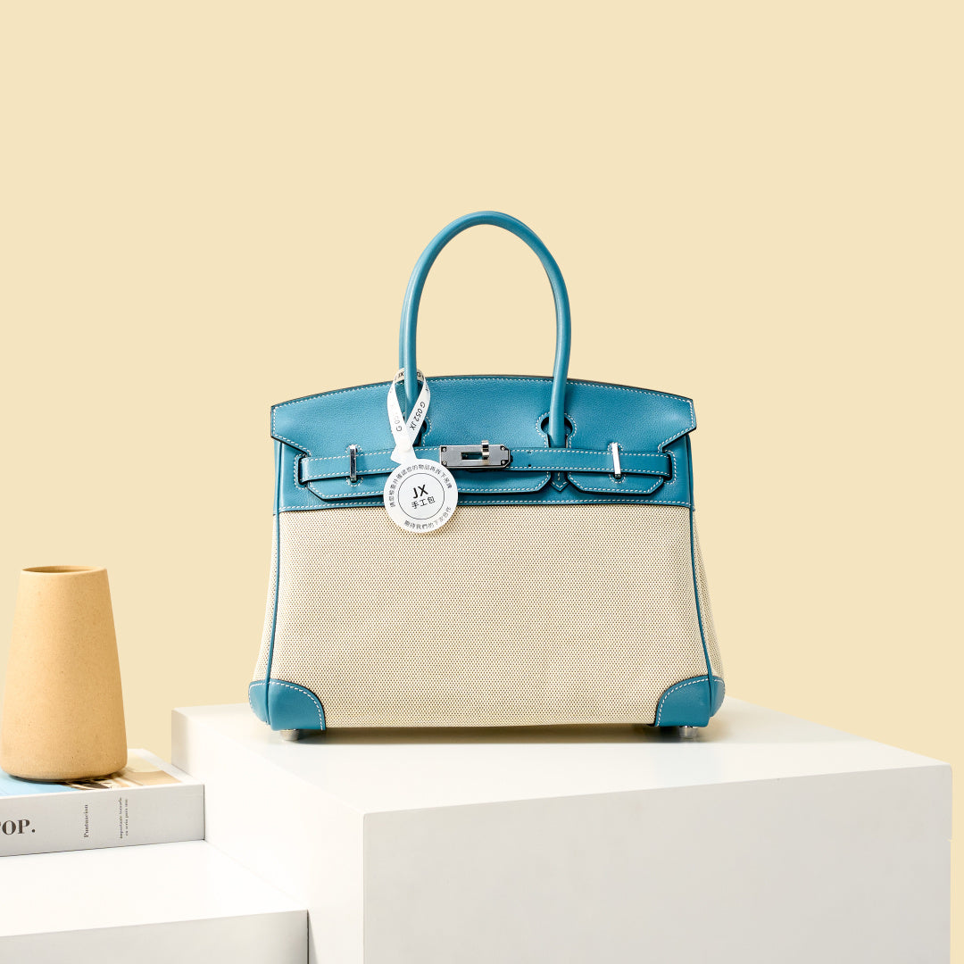 High-end Hermes 2026 Birkin 30cm Bag Canvas/Swift Leather