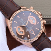 CARRERA CHRONOGRAPH 43 RED GOLD BROWN DIAL