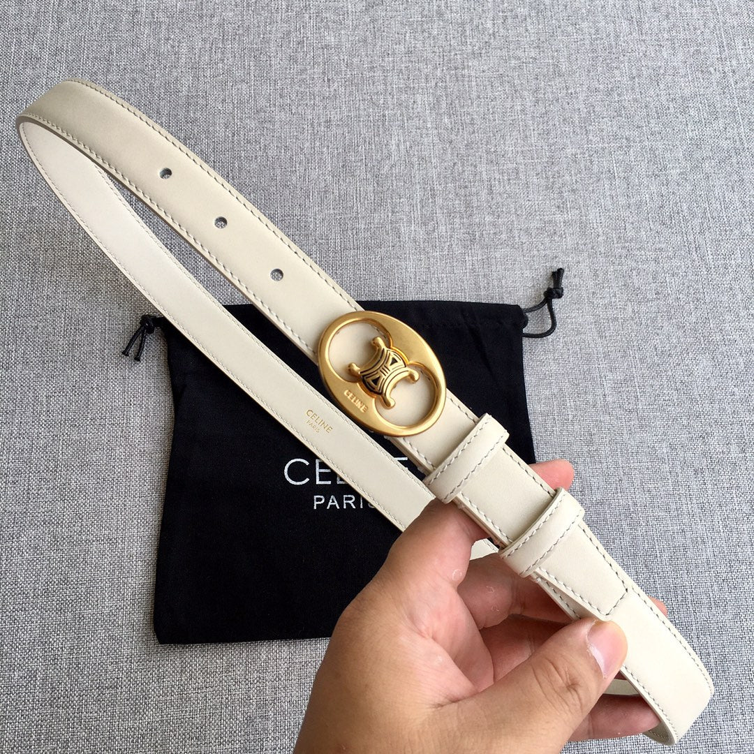 Celine 2026 Medium Triomphe Belt 25mm Leather