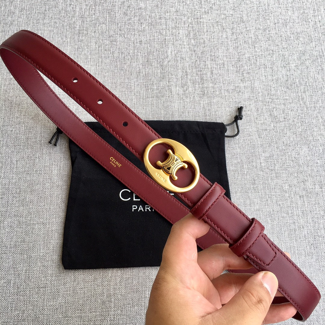 Celine 2026 Medium Triomphe Belt 25mm Leather