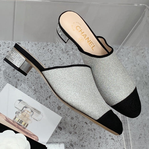Chanel 2026 Mule 30mm Glitter Fabric 162125
