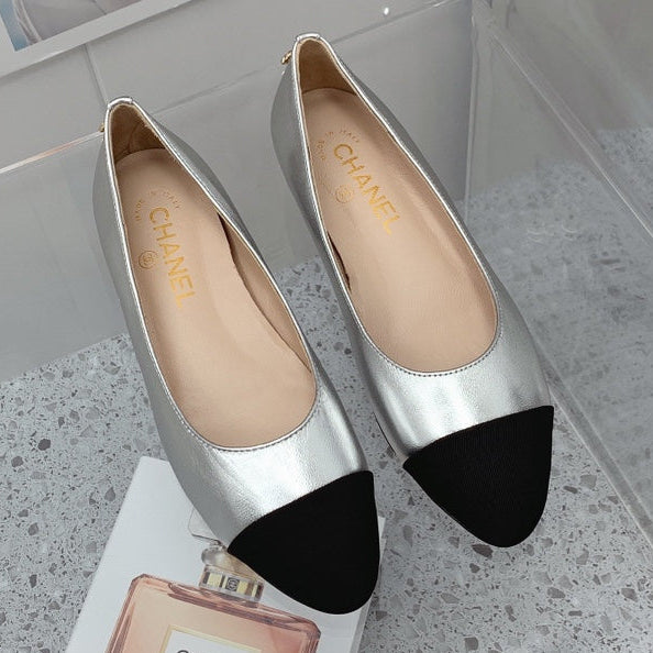 Chanel 2026 Cap Toe Ballet Flat Calfskin 162176