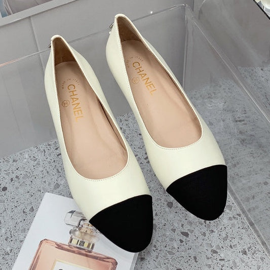 Chanel 2026 Cap Toe Ballet Flat Calfskin 162176