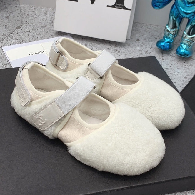 Chanel 2026 Velcro Straps Ballet Flat Wool 162234