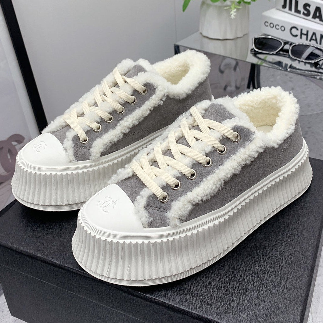 Chanel 2026 Platform Sneakers Suede Wool 162256
