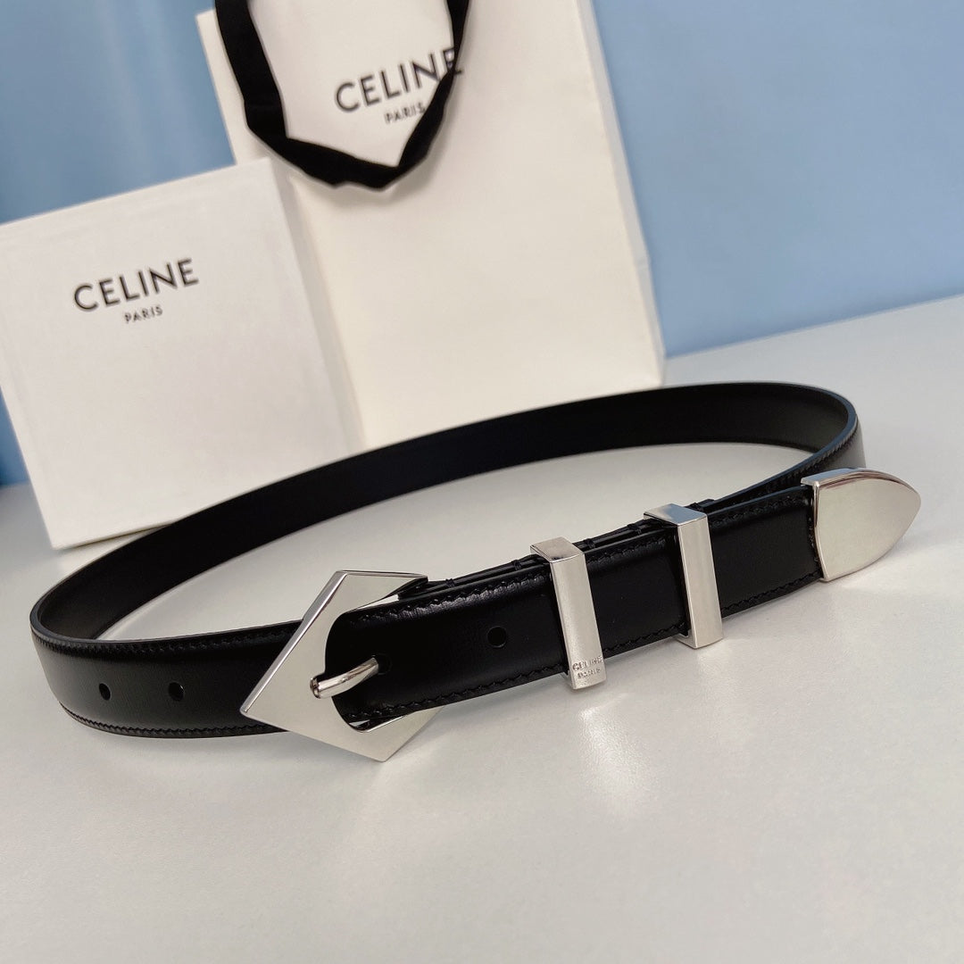 Celine 2026 Western Arrow Buckle Belt 25mm Leather 188882