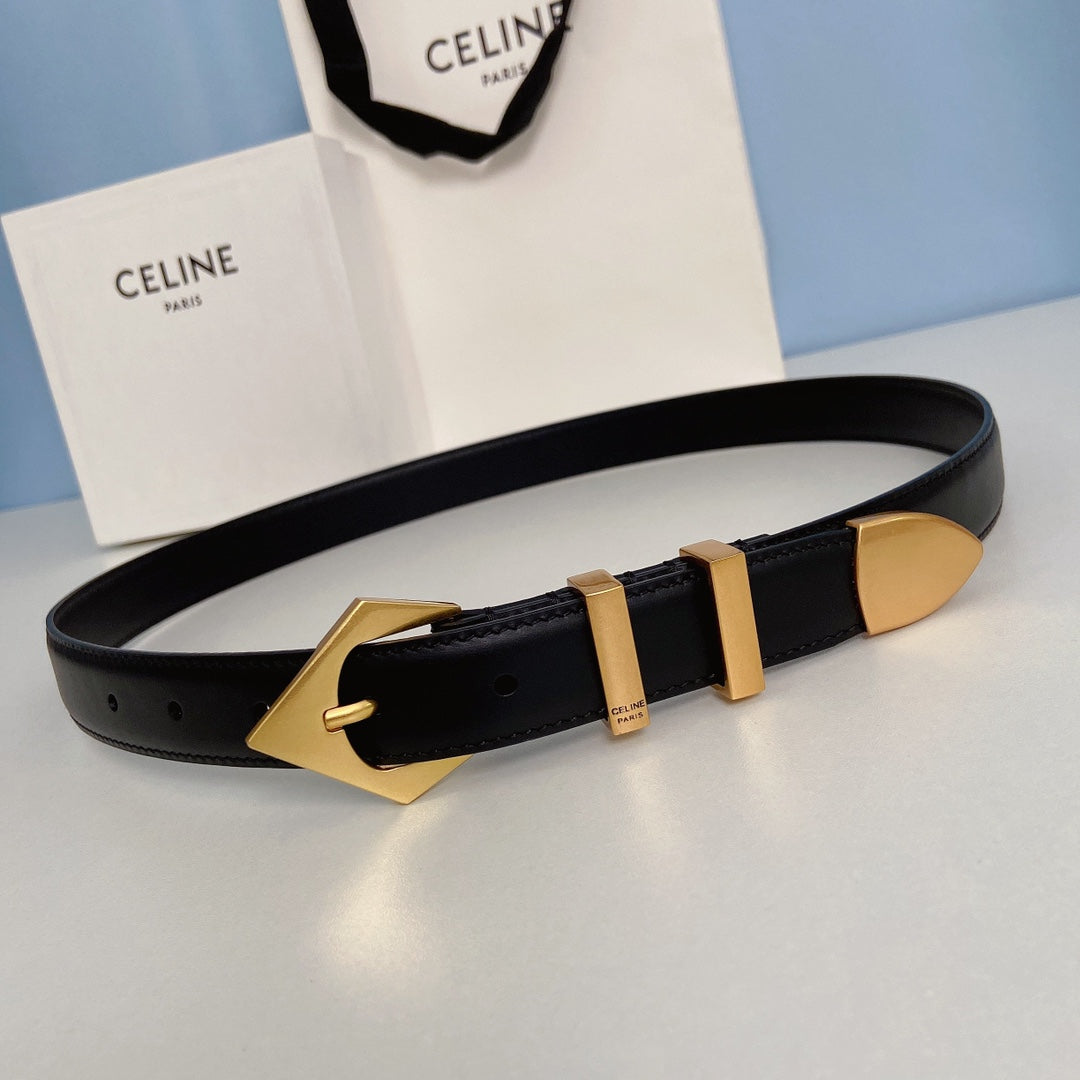 Celine 2026 Western Arrow Buckle Belt 25mm Leather 188882