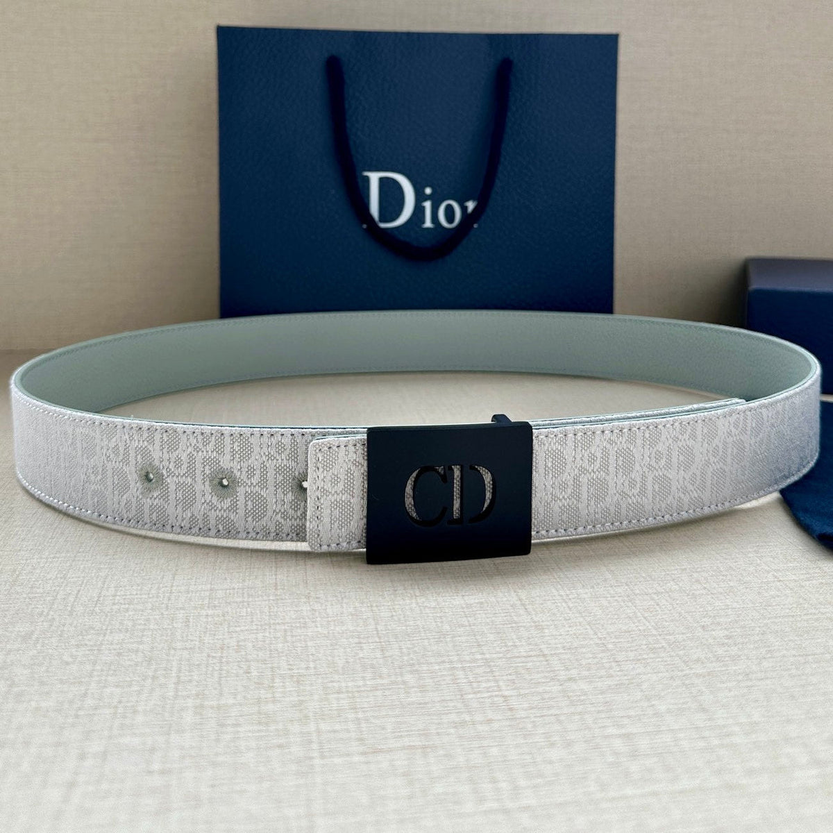 Dior 2026 Oblique Reversible Belt 35mm Canvas Leather