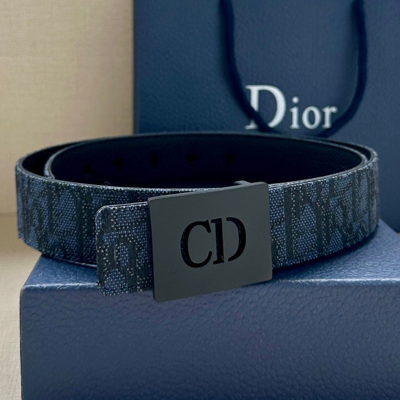 Dior 2026 Oblique Reversible Belt 35mm Canvas Leather