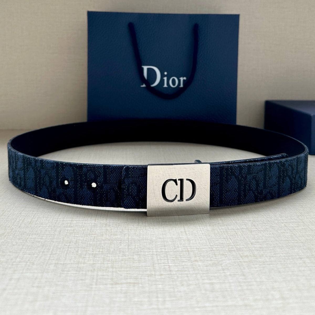 Dior 2026 Oblique Reversible Belt 35mm Canvas Leather