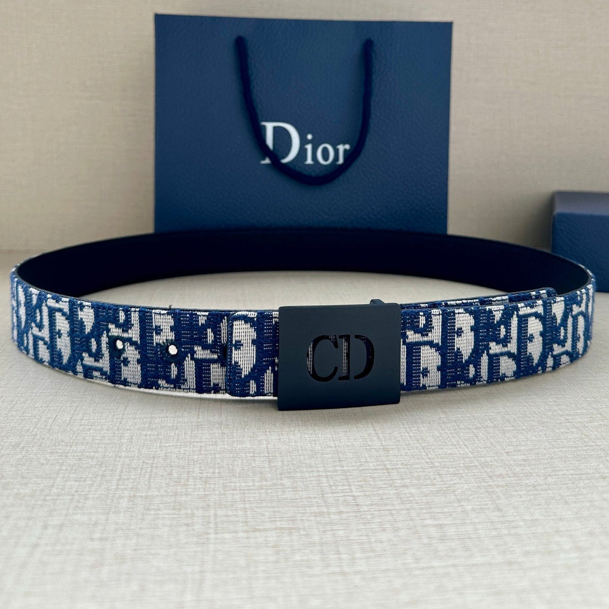Dior 2026 Oblique Reversible Belt 35mm Canvas Leather