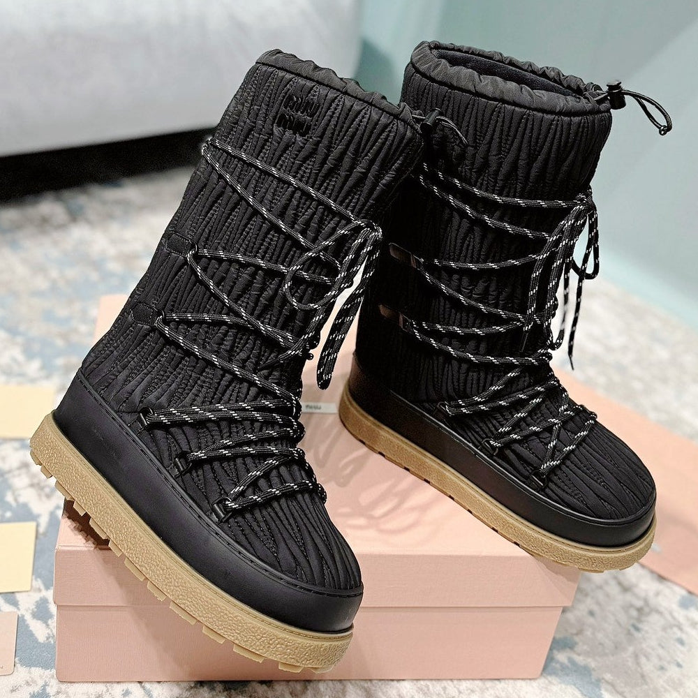 Miu Miu 2026 Snow Boots Wool Nylon 148907