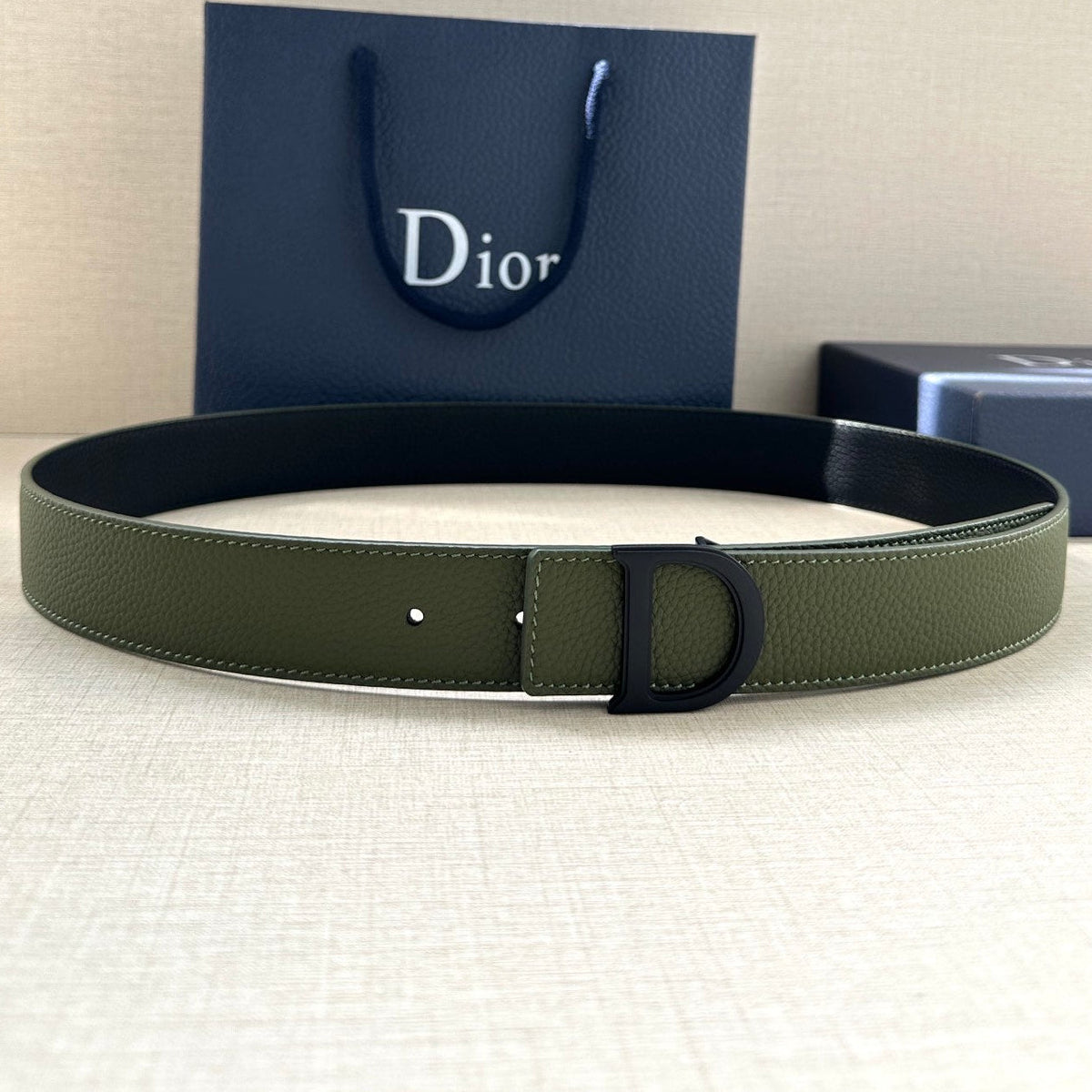 Dior 2026 CD Buckle Leather Belt 35mm Cowhide
