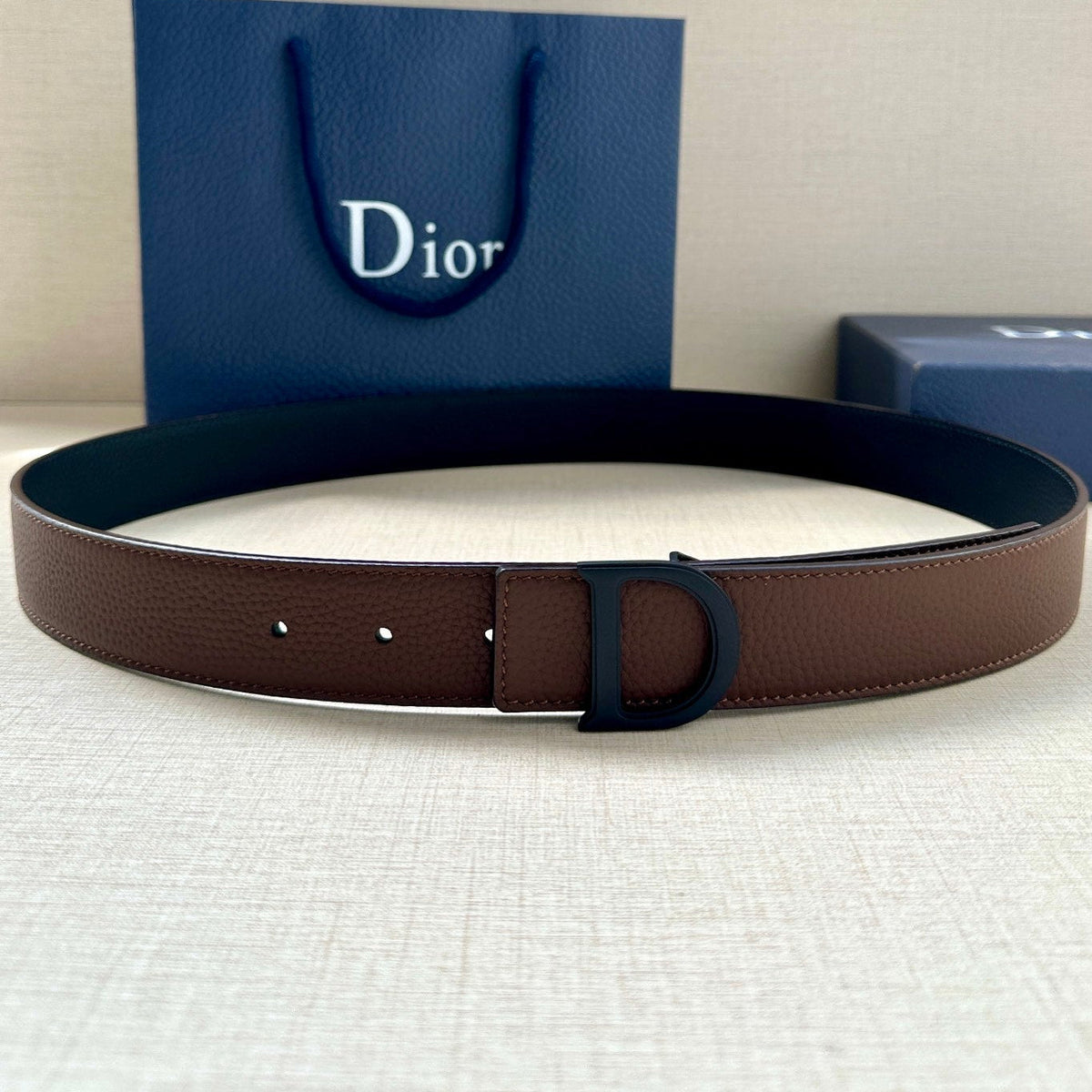 Dior 2026 CD Buckle Leather Belt 35mm Cowhide
