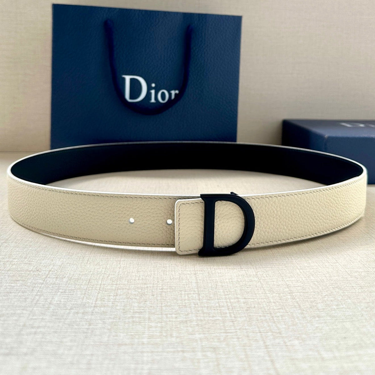Dior 2026 CD Buckle Leather Belt 35mm Cowhide