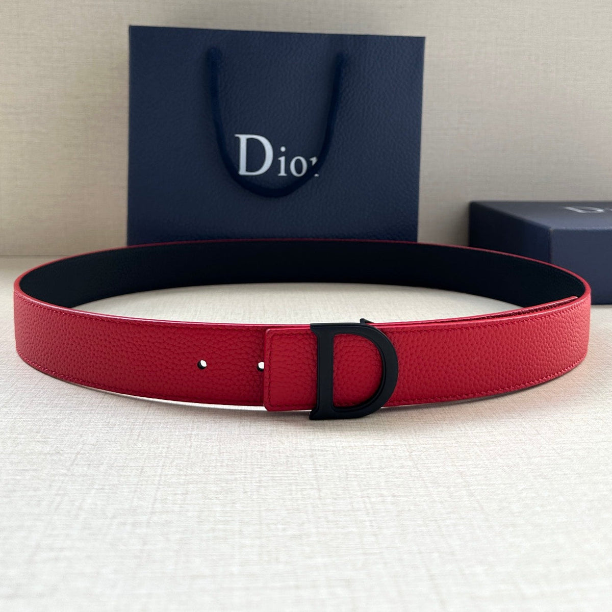 Dior 2026 CD Buckle Leather Belt 35mm Cowhide