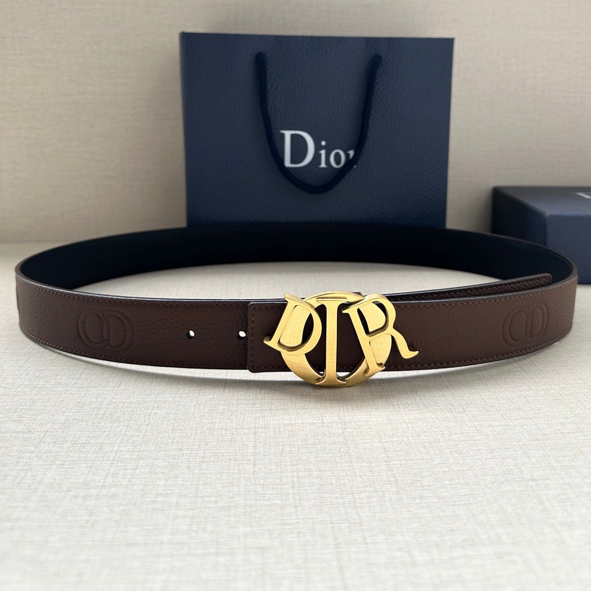 Dior 2026 Icon CD Buckle Belt 35mm Cowhide