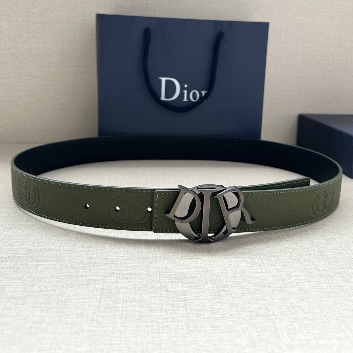 Dior 2026 Icon CD Buckle Belt 35mm Cowhide