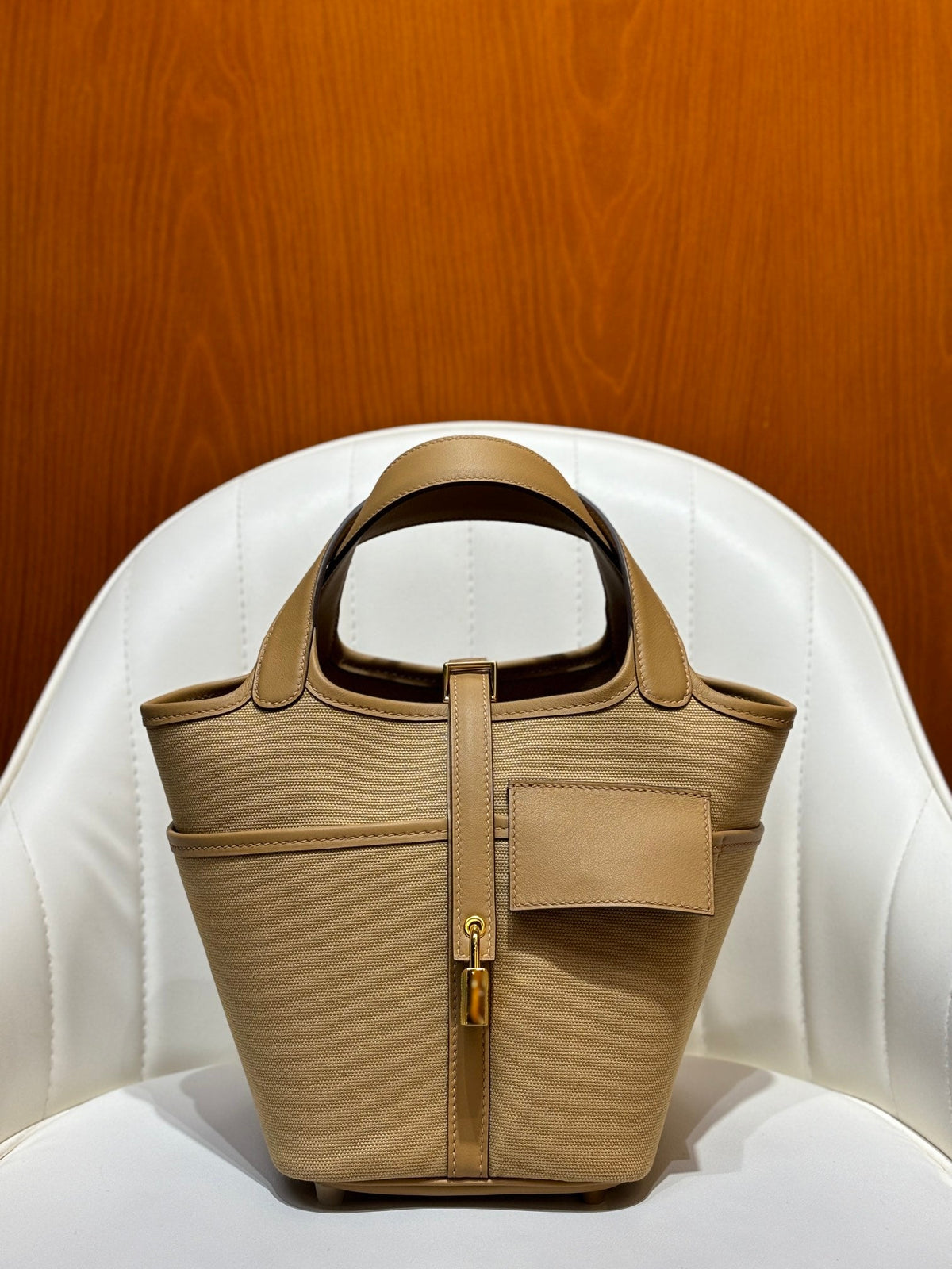 High-end Hermes 2026 Picotin Lock 18 Pocket Bag Canvas/Swift Calfskin 2