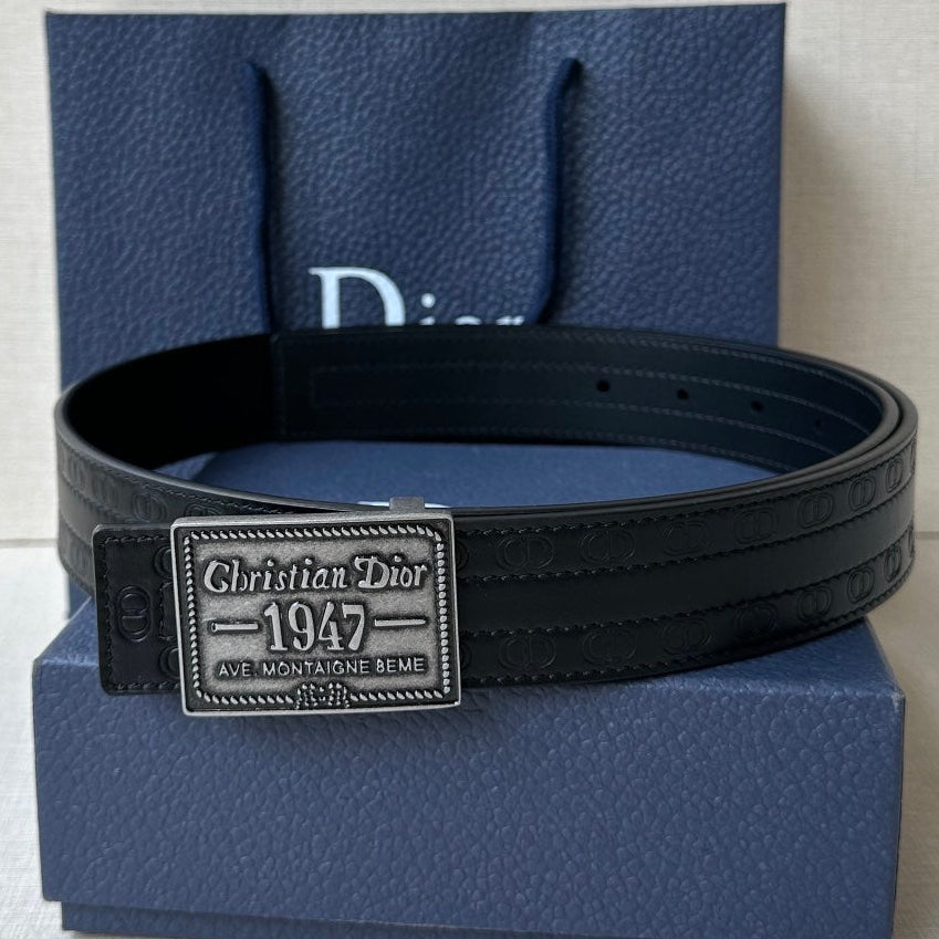 Dior 2026 Montaigne Oblique Belt 35mm Canvas Leather